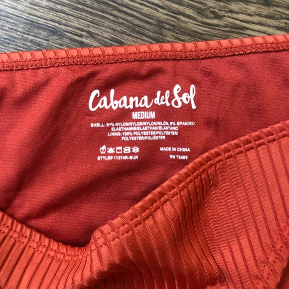 Cabana Del Sol Ribbed Red Bikini Set - Picture 2 of 3